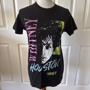 Whitney Houston Womens T Shirt Sz Small Cotton Black Retro Tagless Music R&B Pop